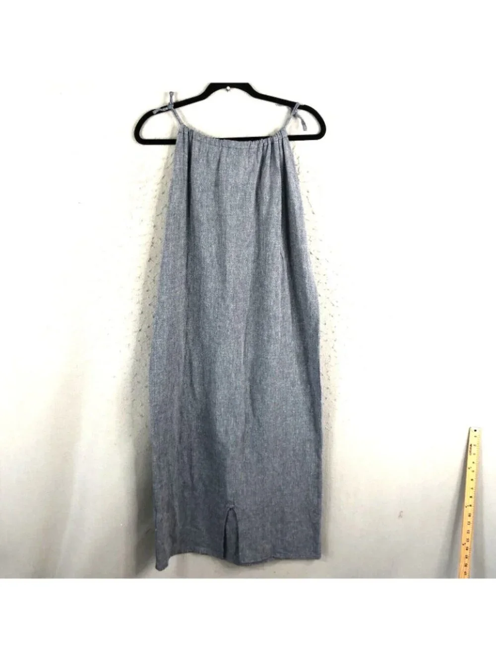 Loom Dress Womens One Size Blue  100% Linen Lagenlook Beachy Minimalist Boho